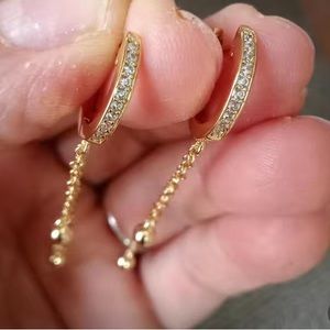 Chic Golden Tassel Bead Earrings 18K Gold Plated Jewelry Gift Women Accessories